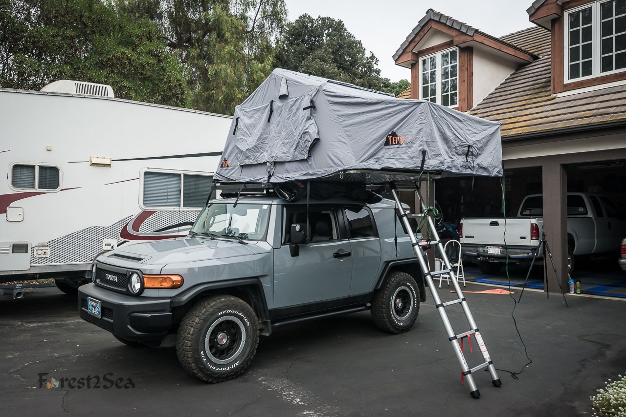 The new roof top tent deployed