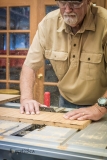 My dad cutting the drawer divider slots