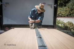 My dad making the first cut