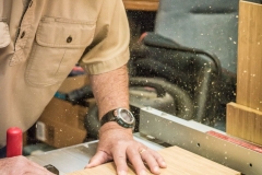 My dad cutting the drawer divider slots