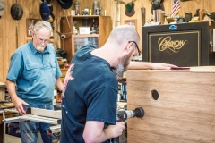 We tried drilling out some holes to lighten the 3/4" bamboo plyw