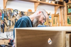 We tried drilling out some holes to lighten the 3/4" bamboo plyw