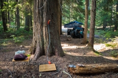 Camp shower near Clear Lake in the Mt Hood National Forest, OR