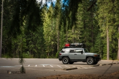 Our FJ Cruiser is the only car parked at the Rogue River Gorge V